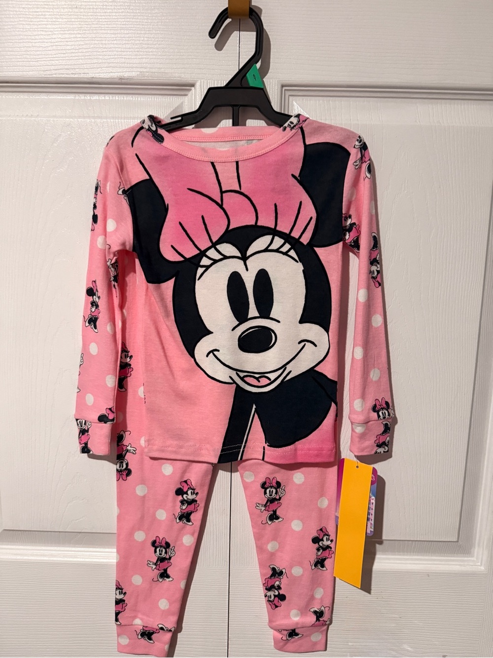 Disney Pink Minnie Mouse Long Sleeve Kids Pajama Set size 5T